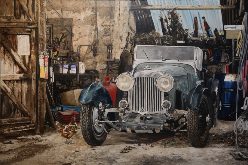 Vintage Car Paintings   Painting H48 X L72 Inches 1934 AM MkII 